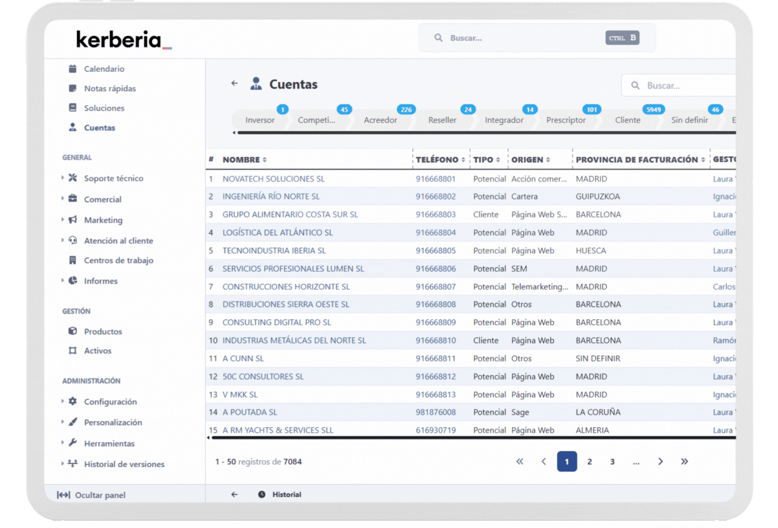 crm gestion contactos